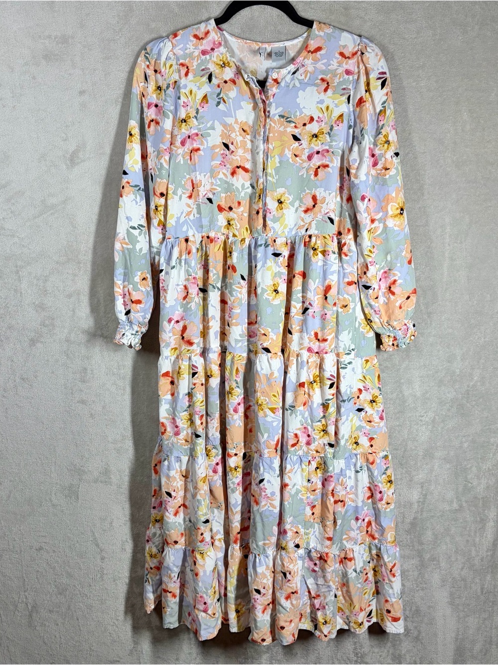 Evie by Anthropologie Floral Watercolor‎ Maxi Dress Size S Pastel Lightweight